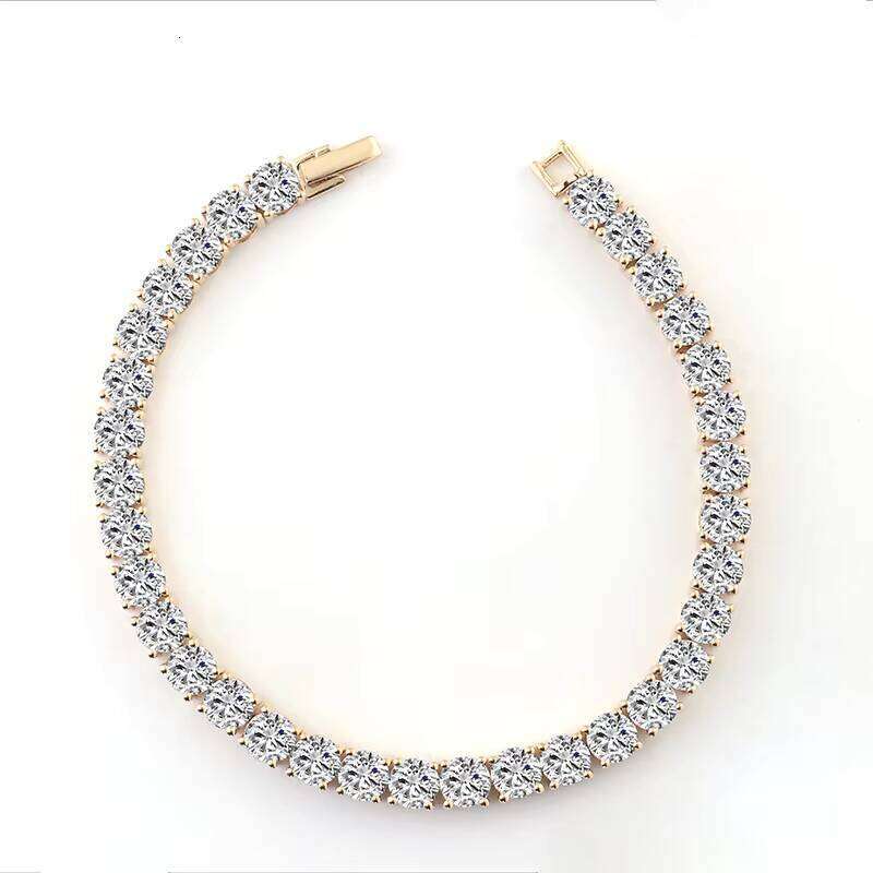 Silicon Stone Round Brilliant Cut 14K 6mm 0.8ct Women's Tennis Bracelet