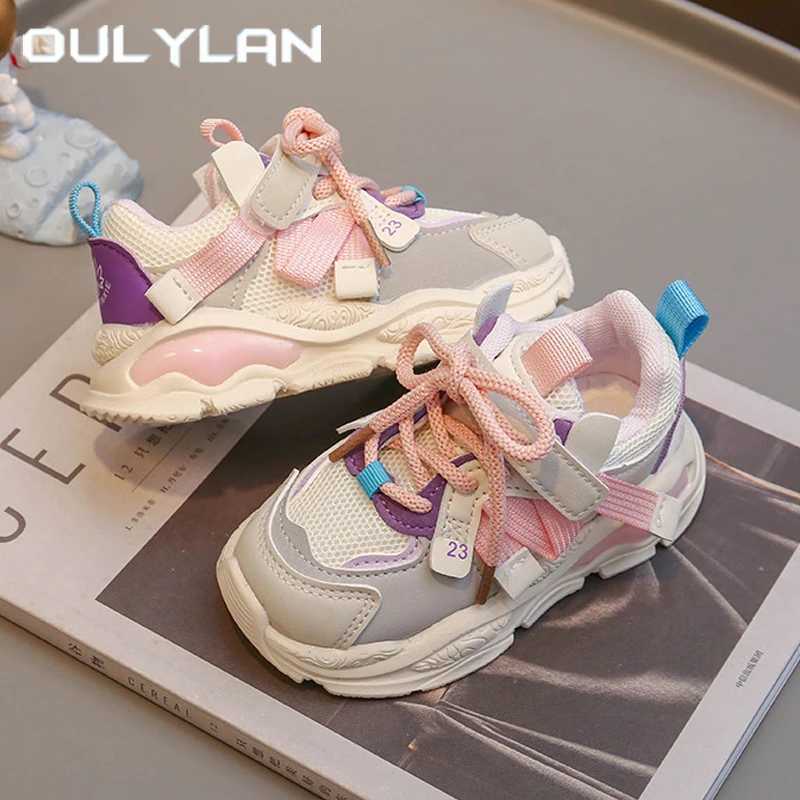 Oulylan Outdoor Soft Soled Running Shoes Kids Round Toe Mesh Breathable Sneakers Fashion Anti Slip Sport Footwear For Boys Girls Z250618