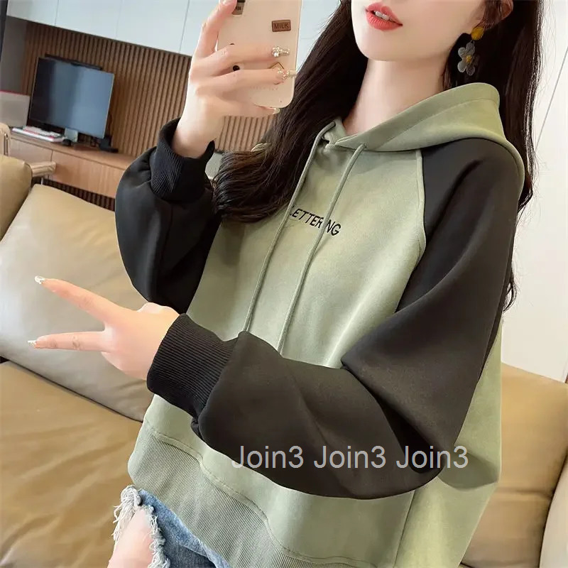 Woman Tops Long Sleeve Cotton Hooded Sweatshirt for Women Trend Coat Sweat-shirt 2025 Kpop Hoodies Dropshiping Aesthetic Cheap M