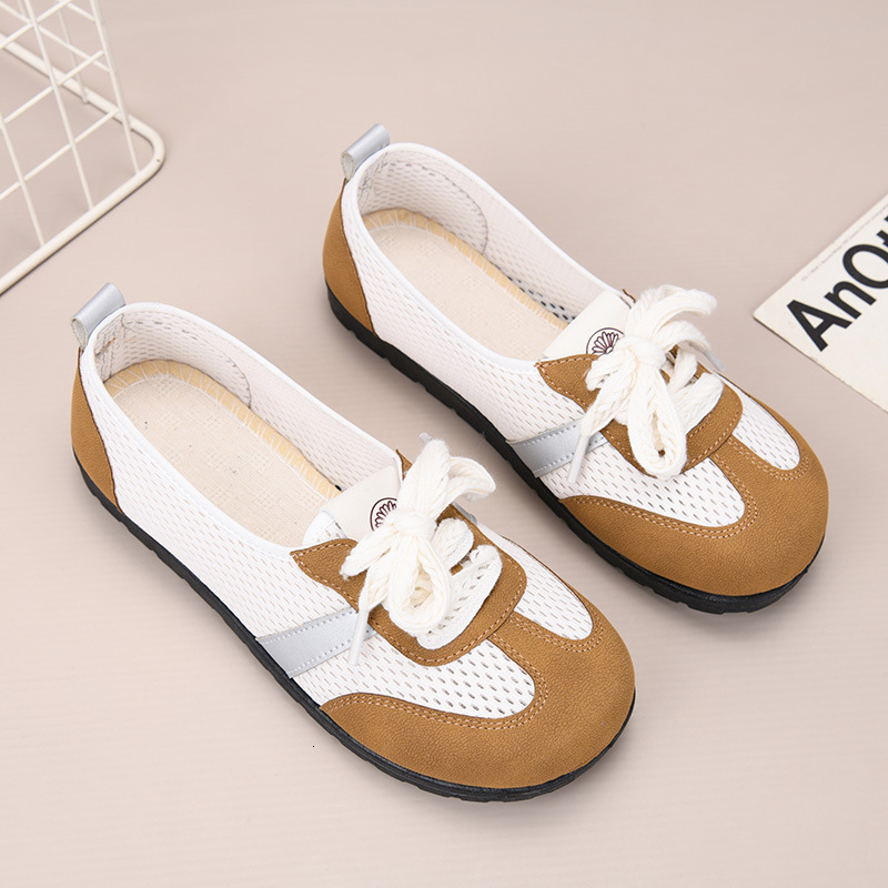 Summer Old Beijing Cloth for Women, Single Mesh Surface, Shallow Mouth, Agan Shoes, Comfortable and Versatile, Sports Mom German Training Shoes