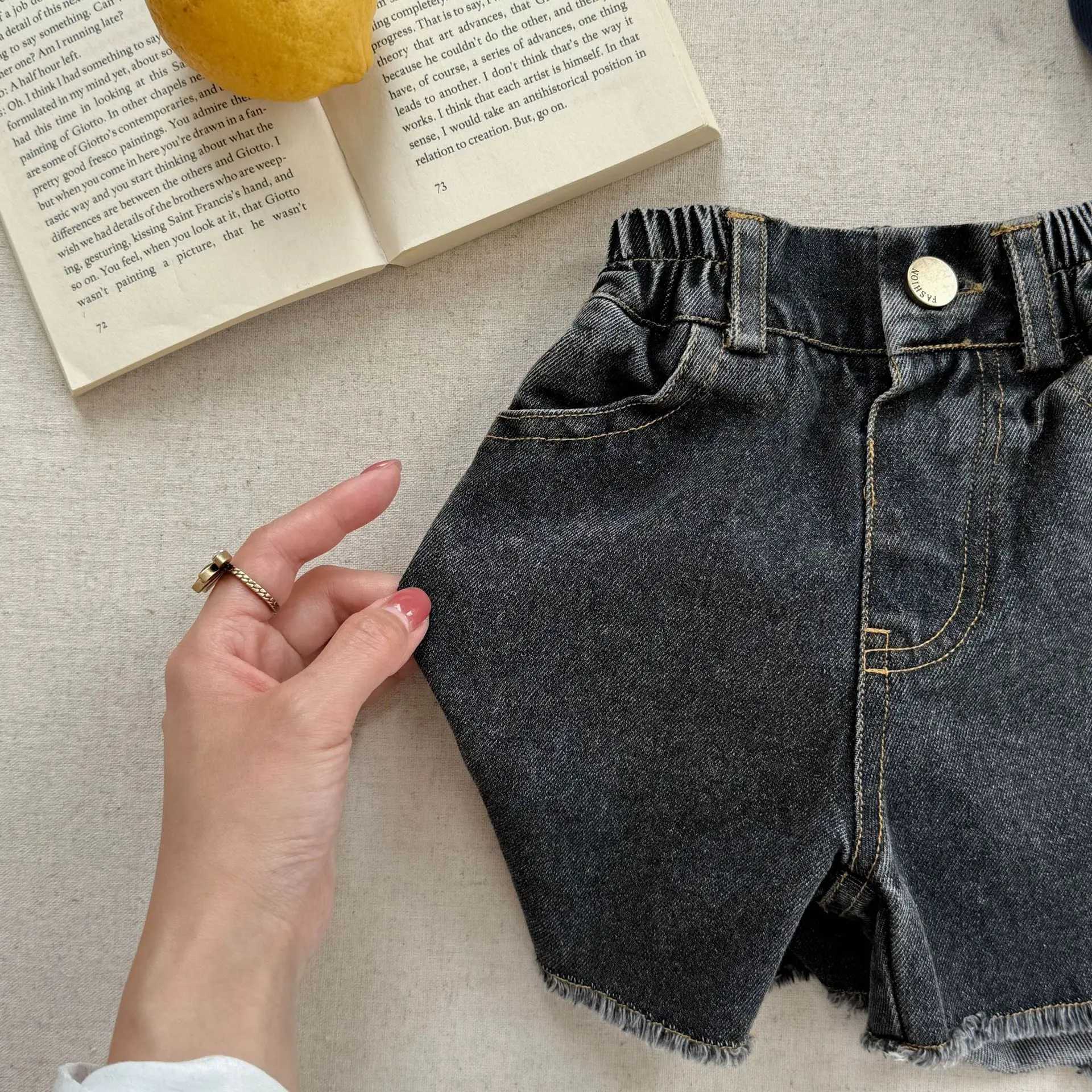 Girls Denim Shorts 0-6 Years 2025 Summer New Children Casual Pants Loose Boys Jeans Solid Color Baby Shorts Kids ClothesC250617