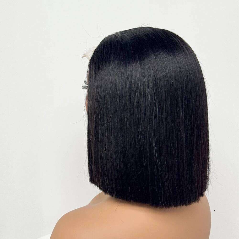 Real HD 5x5 Bob Wigs 2x6 Lace Closure Bone Straight 300% Density Super Double Drawn Human Hair Wig for Black Women