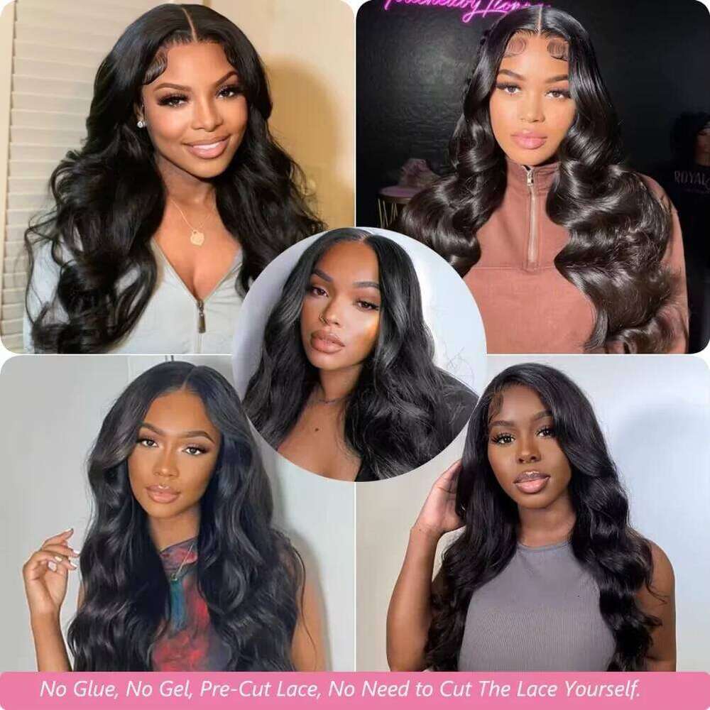 Body Wave 5x5 Glueless Wigs Human Hair Transparent Lace Closure For Black Women Brazilian Remy Front Wig Easy To Go 250%