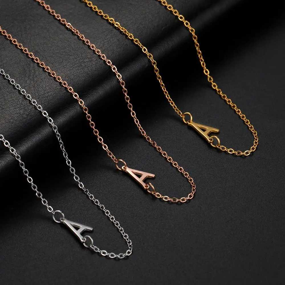 Skyrim Stainless Steel Initial Necklace for Women A-Z Alphabet Capital Letter Pendant Necklaces Choker Fashion Jewelry Gift 2025 W250618