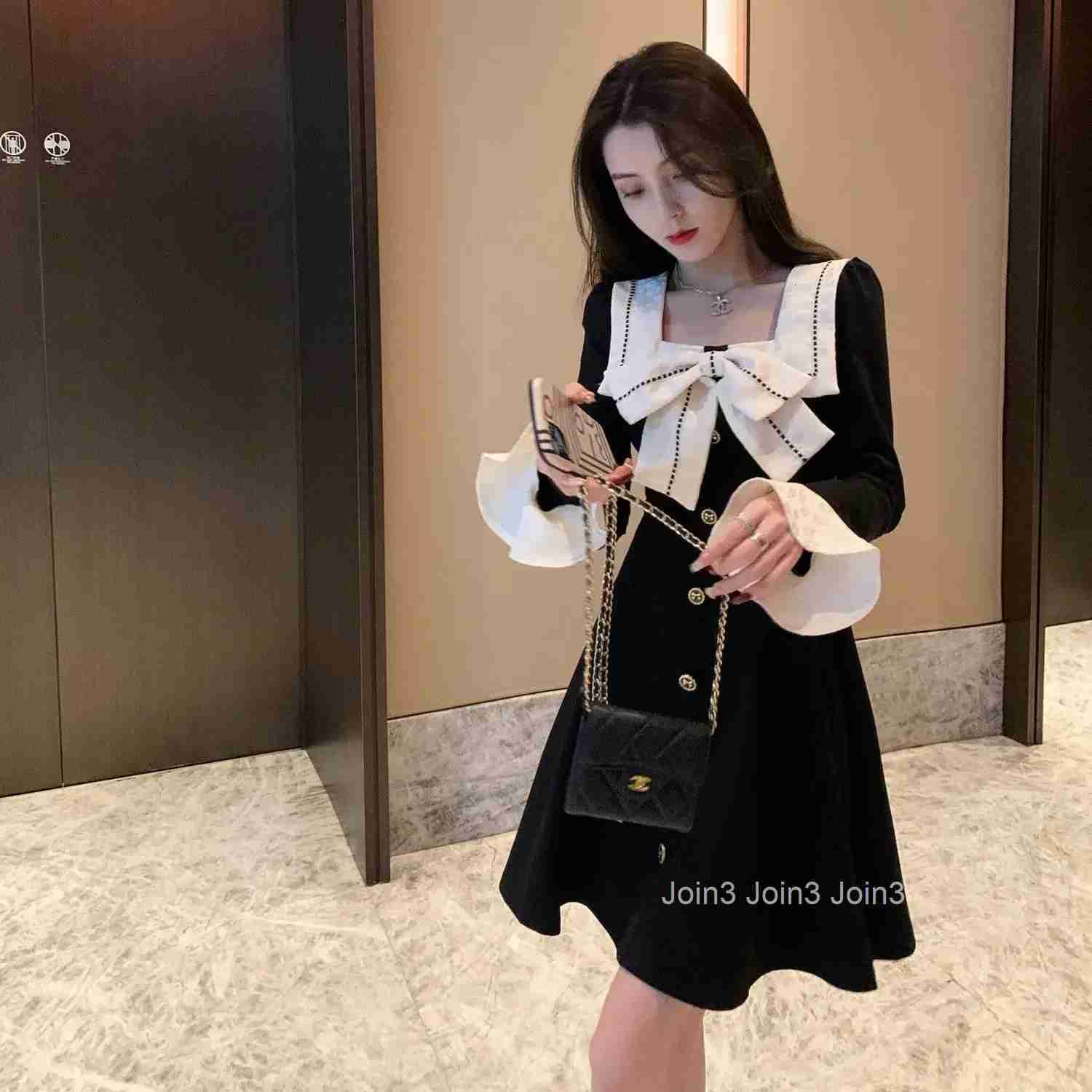 Bow Female Dress A Line Sensual Sexy Outfits Clothes On Sale Clearance Thic Designer Hot Full Xxl X Womens Long Sleeve Dresses