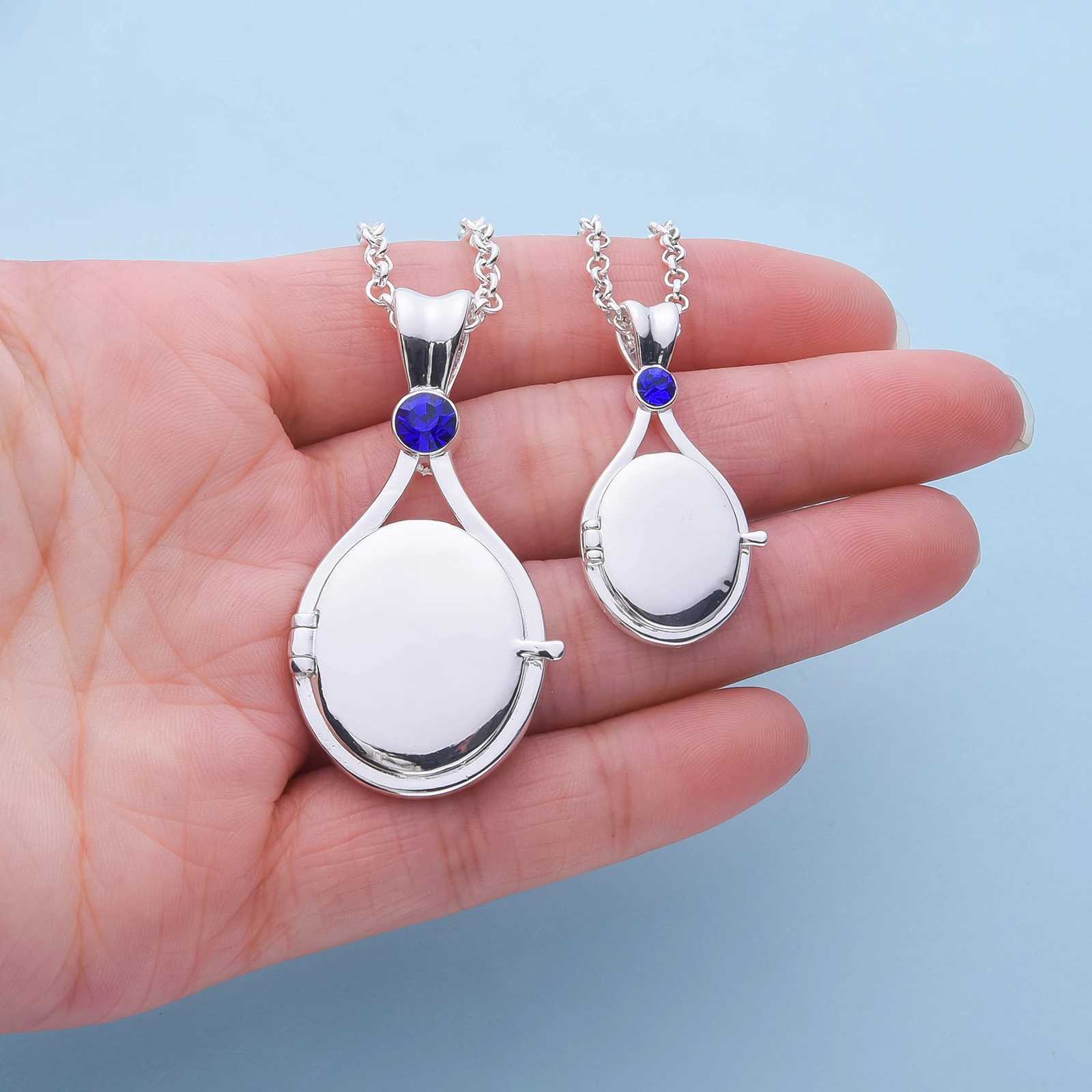 H2o Openable Metal Shell Pendant Necklace Silver Color with Crystal Mermaid Tv Movies Jewelry for Women Girls Cute Necklaces W250618
