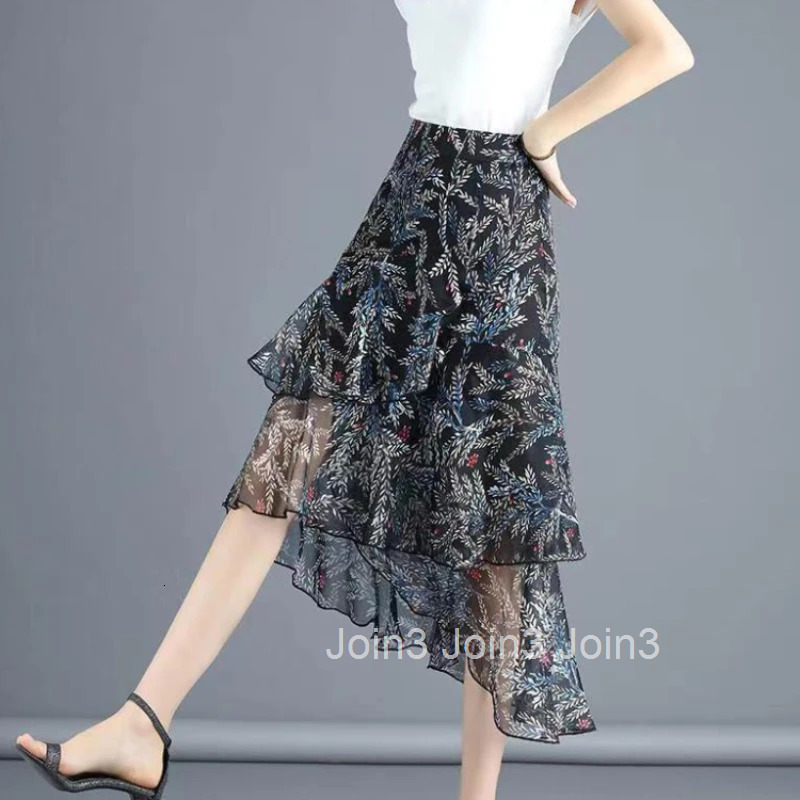 Floral Skirts for Women Long Casual Maxi Woman Skirt New In Aesthetic Clothing Sales Chic and Elegant Cheap 2025 Trend A Line V
