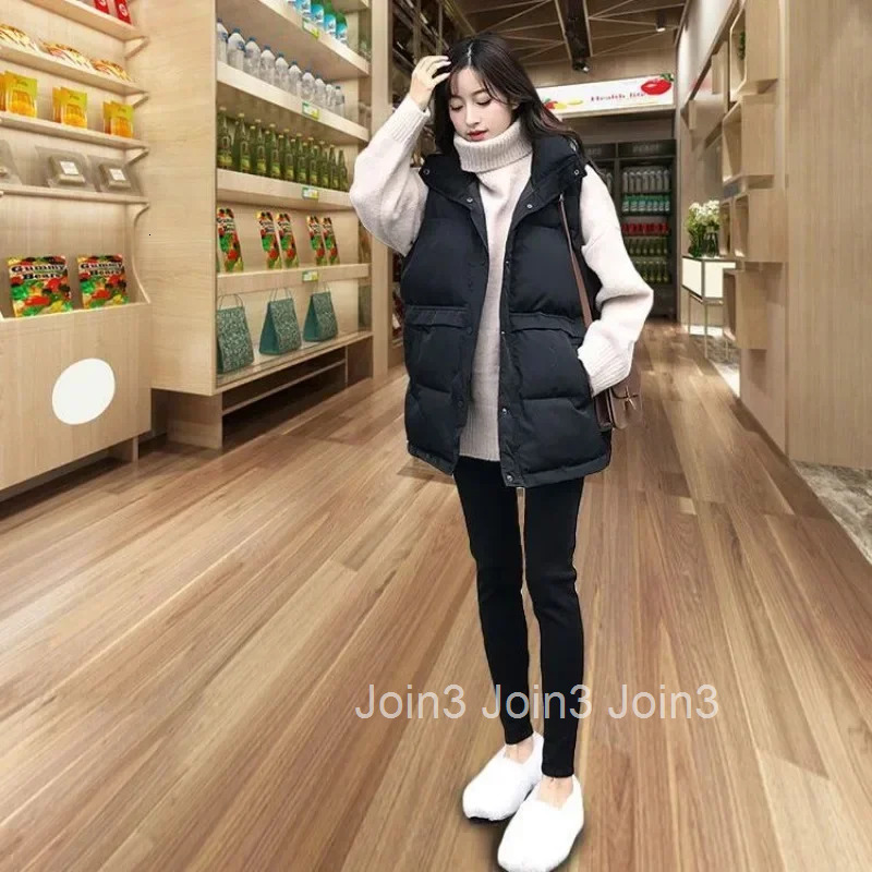 Womens Vests Solid Color Quilted Autumn Demi-season Elegant Lady Padded Cotton Giletes Youthful Coats on Sale Cold Trend 2025