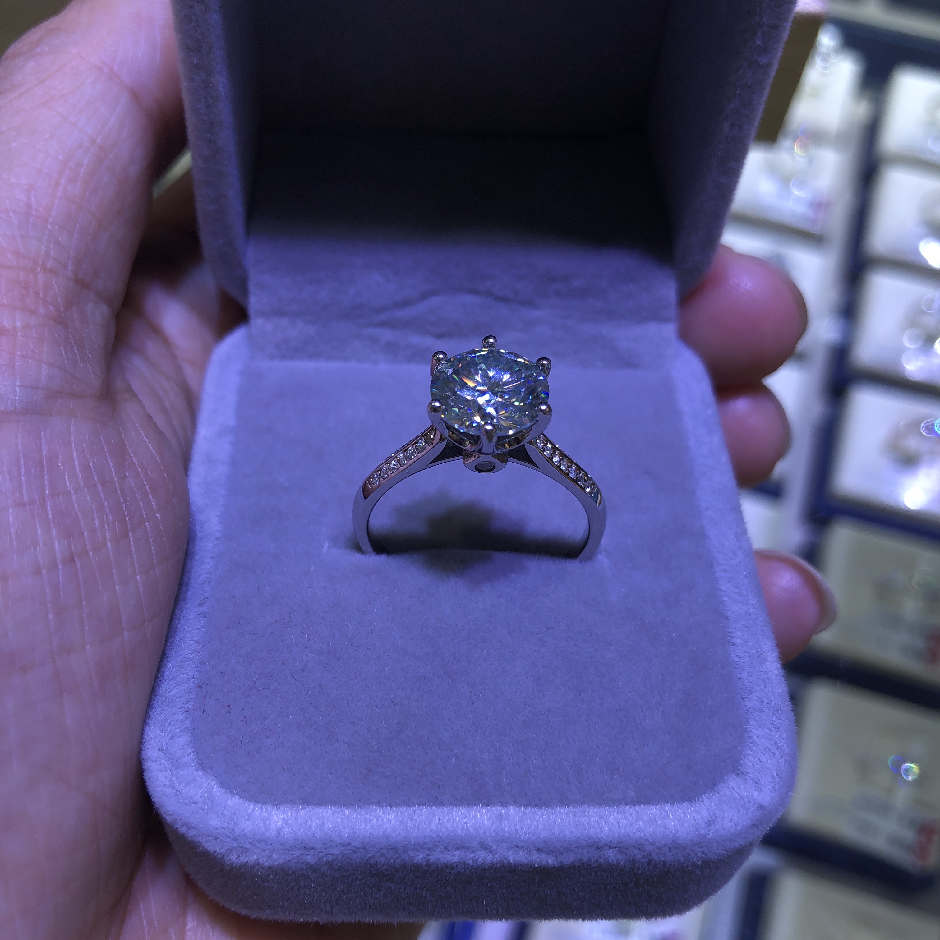 ADITA 1 Cara wedding ring Customized designer ring Carving your name 925 silver outer layer plated with platinum Through diamond testing fashion jewel