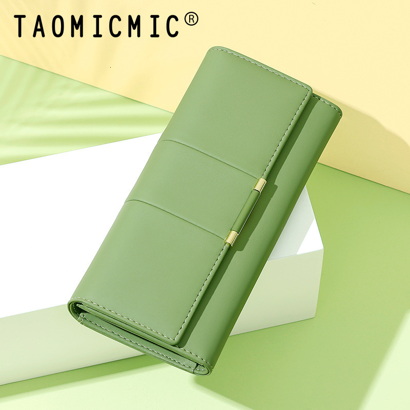 Fashionable Women's Long Wallet With Free Shipping Designer Japanese Minimalist Handbag Premium Triple Fold Cross Fold Multi Card Slot Card Bag Z