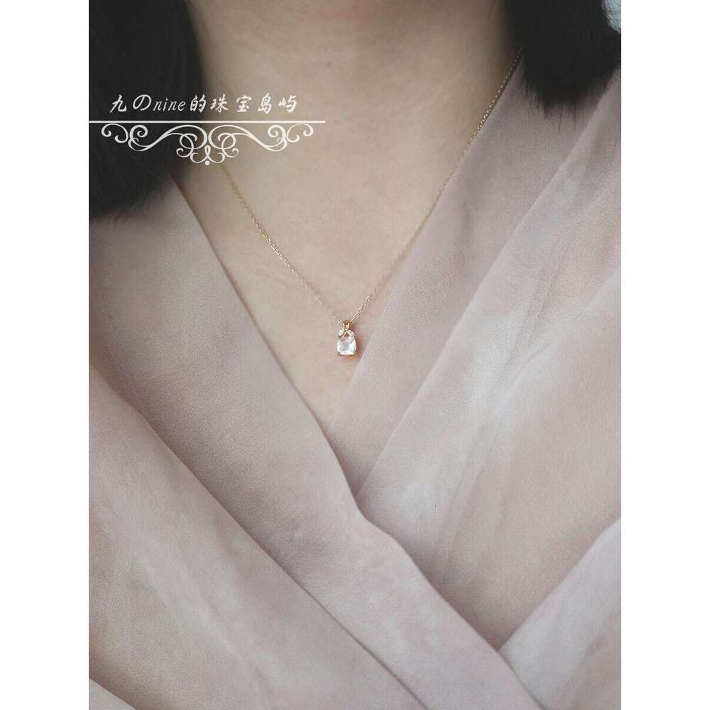 Gentle Atmosphere" Leaf Cross Hollow Natural Pink Quartz Earrings Versatile Necklace Light Luxury Ring Gift for Women