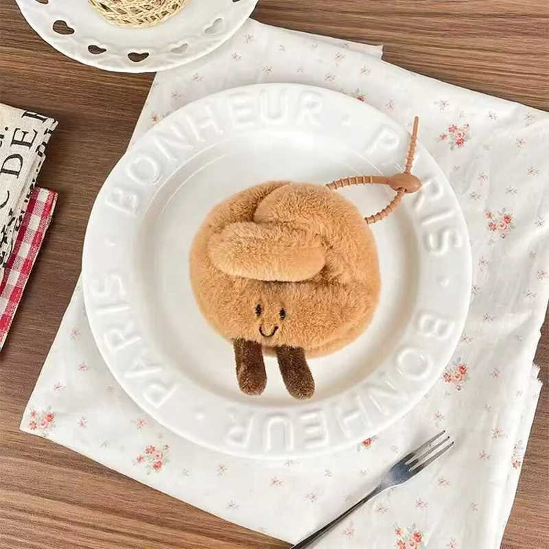 Hot Fun Marshmallow Keychain Cotton Candy Two Tone Cute Soft Cake Croissants Keychain Bag Pendant Accessories Dolls Pendant Gift W250618