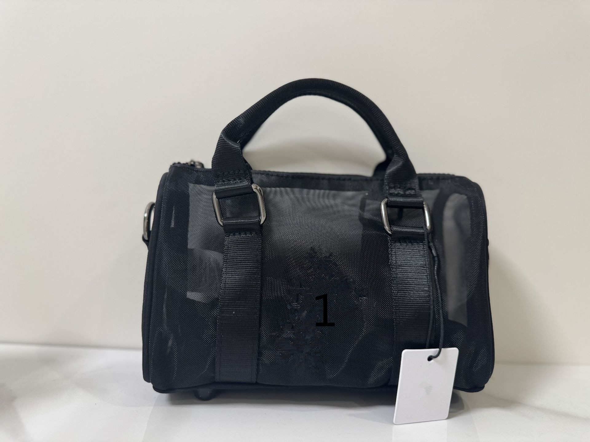 Mini Hollow Out Portable Net Bag Single Shoulder Cross Bag Net Zipper Mobile Phone Bag Wear Resistant