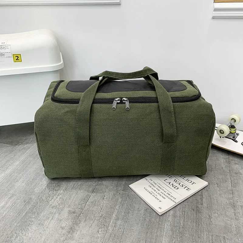 New Canvas Travel Bags For Men Solid Durable Handbag Outdoor Sports Storage Luggage Backpack Large Capacity Travel Bag bolsos W250618