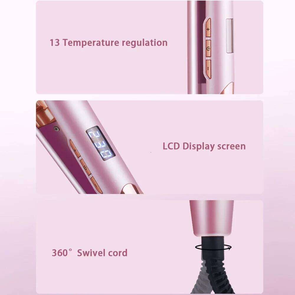 Fluffy Hair Crimping Iron Ceramic Corrugation Crimper LCD Display Adjustable Temperature Volumizing Curler Styling Tools