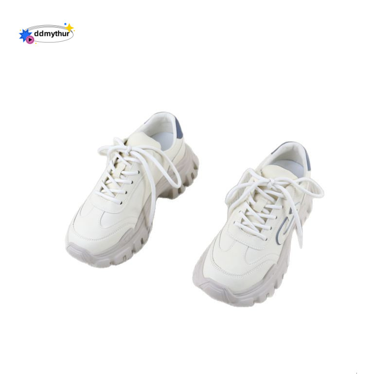 53 Genuine Leather Cowhide Spring and Autumn New Style Clearance Platform Thick Sole Fashion Versatile Comfortable Women's Casual Sports Dad Shoe