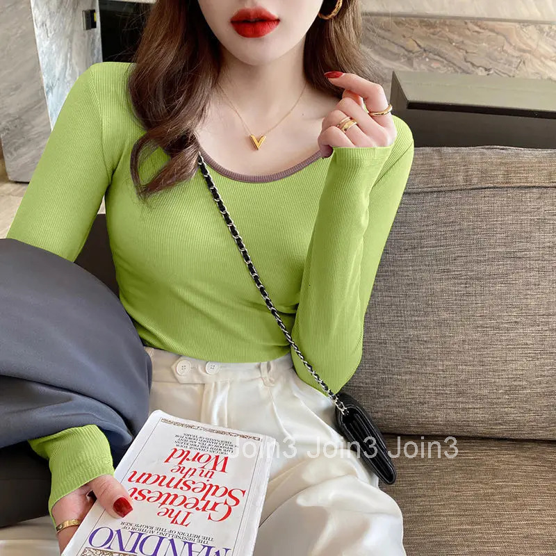 Female Tops 2025 Plain Womens T Shirts Slim Clothes Green Tshirts Aesthetic Tall Cool Kpop 2000s Korean Fashion Beautiful Tees