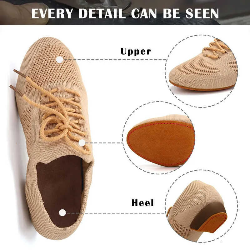 Women Dance Shoes Knitted Teacher Shoes Soft sole Low Heel Latin Training Shoes Ballet Dance Shoes Jazz Ballroom Sneakers Girls 250613