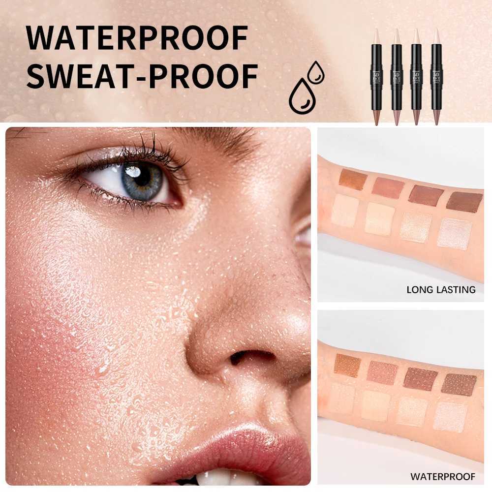Double Head Highlight Pen Highlighter For High Nose Bridge Shadow V Face Foundation Contour Makeup Concealer Stick Cosmetics XJ250618