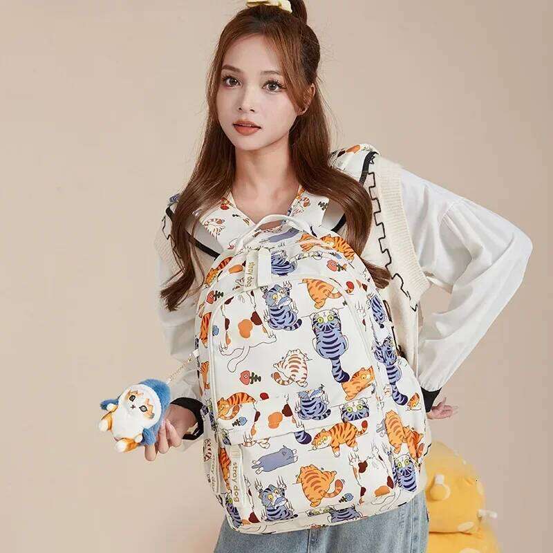 Fashion Printing Student Rucksack Girls School Bag High Capacity Women Backpack Female Leisure Travel Mochila