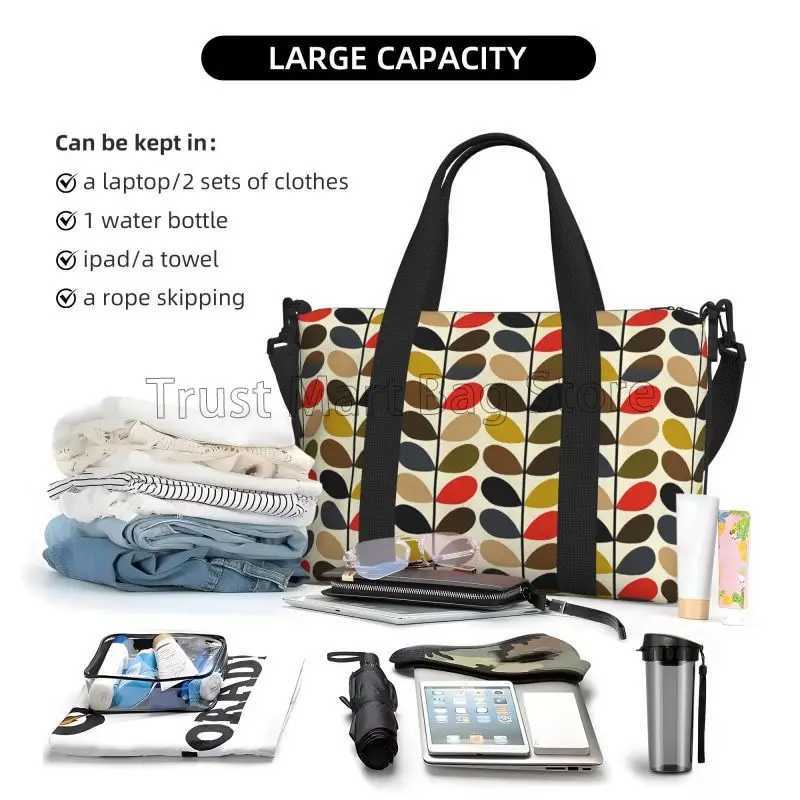 Multi Stem Orla Kiely Folio Travel Duffle Bags Waterproof Weekender Overnight Bag Carry on Shoulder Tote Bags for Sport Gym Yoga W250618