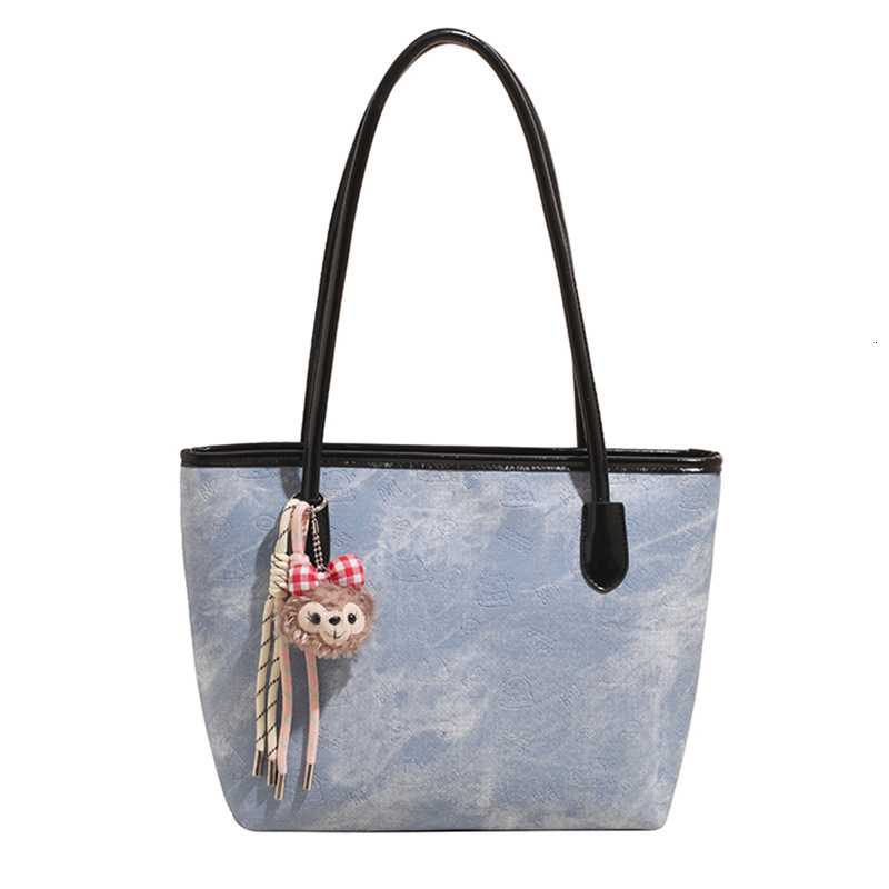 Free shipping designer Trendy Large Capacity Tote Bag for Women 2025 New Versatile Color-Block Student Class Commuter Shoulder Bag Underarm Bag