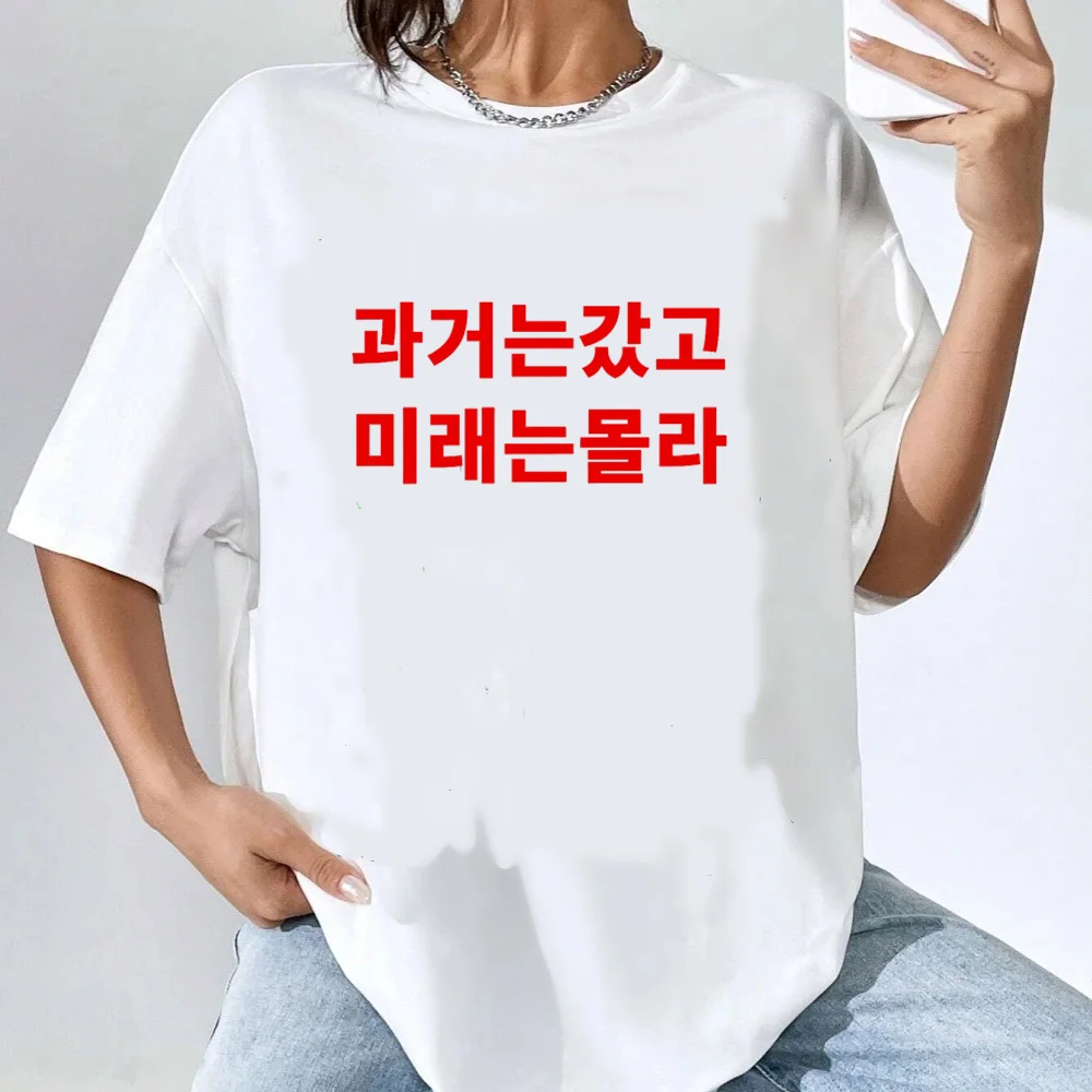 Korean Printed Women T-Shirts Cotton Clothing 2025 Summer Women Short Sleeves O-Neck Tshirt Tops