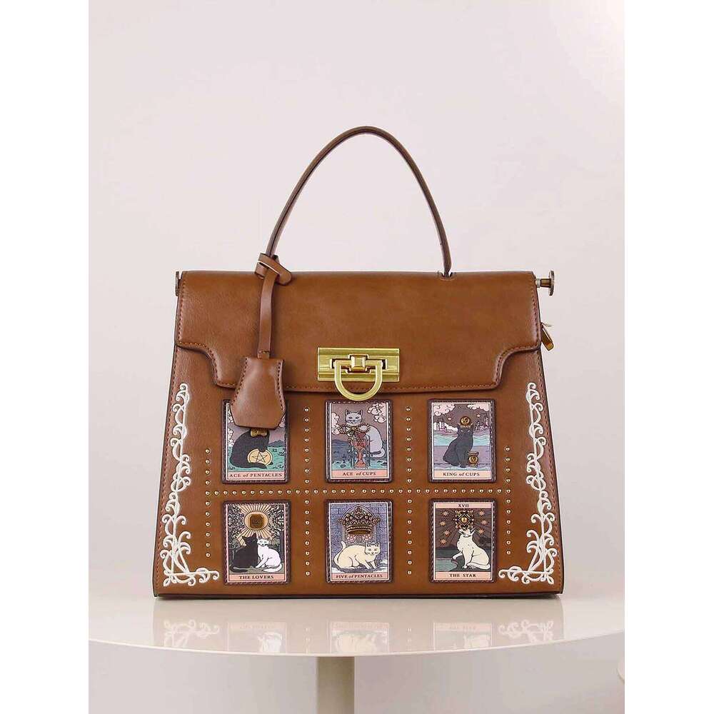 Haute Couture Original Design 2024 New Fashion women's bag Hand Embroidered Dream House Handbag Retro Elf Cat