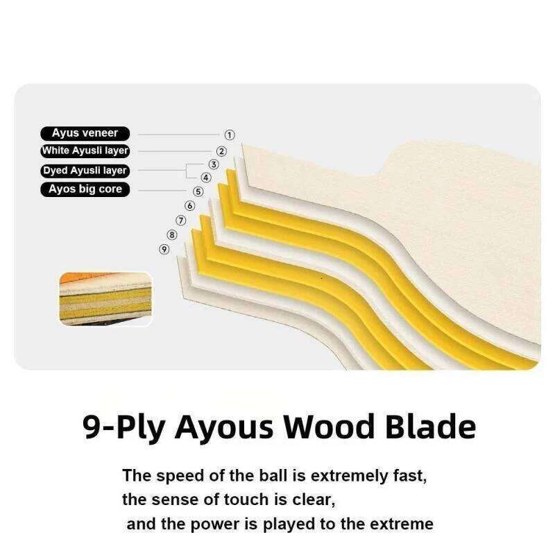 1Pcs Professional 9-Ply Wood Racket with Bag Offensive Table Tennis Paddle Ping Pong Palette