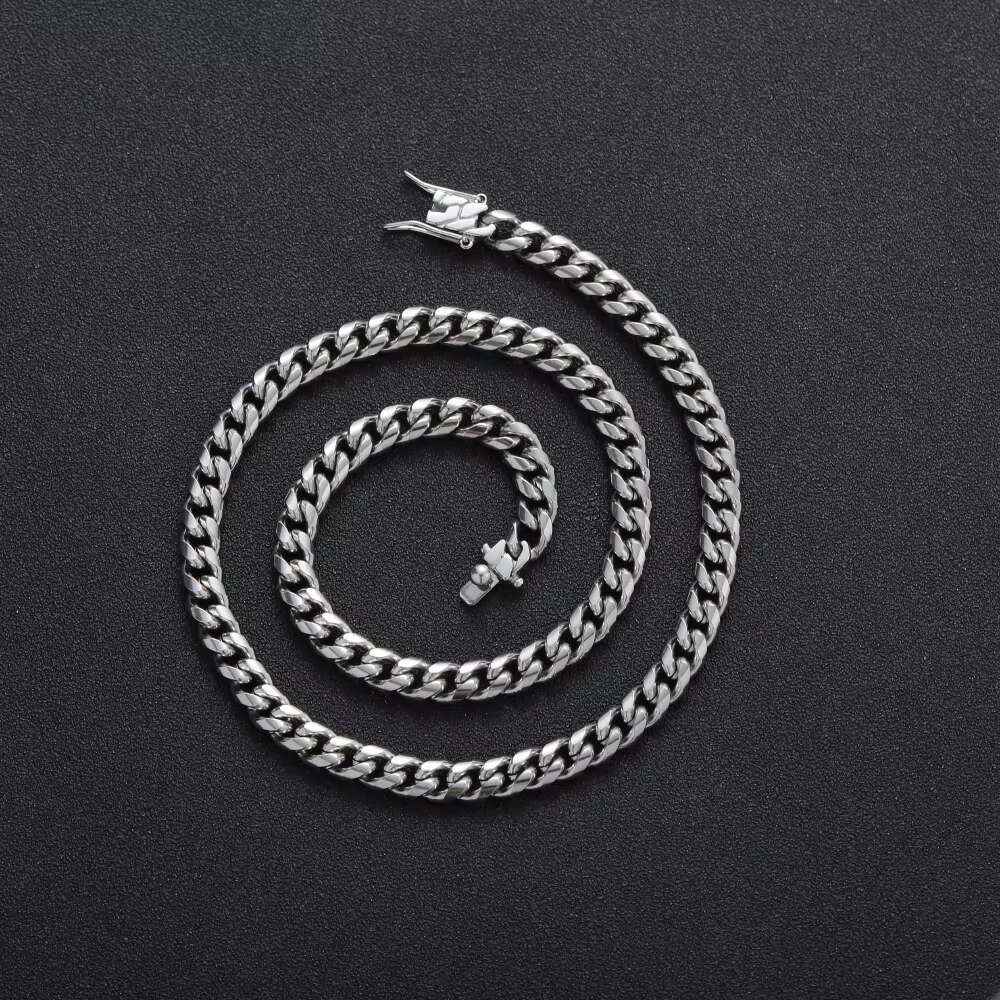 SC003 6mm Stainless Steel Cuban Link Chain Hip Hop Chain Necklace