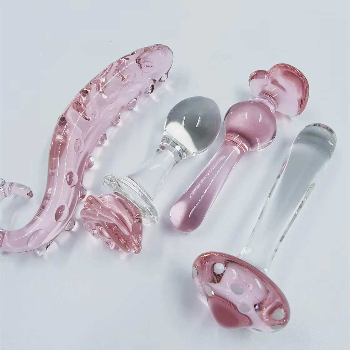 Pink Crystal Glass Anal Plug for Women Butt Plugs Penis Nightlife Anus Dildo Adult Masturbation Adult Gay Sex Toys Lover Gifts W250618