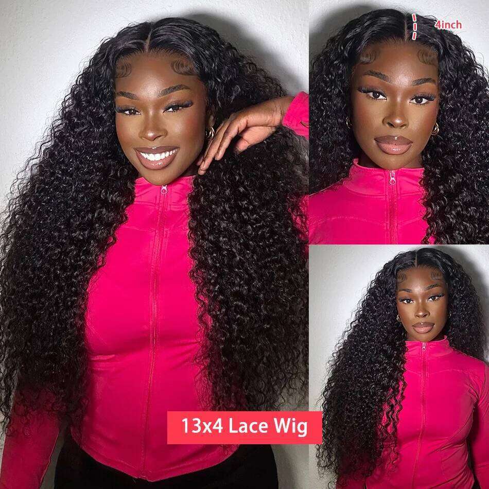 100% Human Hair 13x6 HD Deep Wave Frontal Wigs 13x4 Water Curly 5x5 Glueless Lace Front Wig 30 40 Inch Closure Kinky WearGo