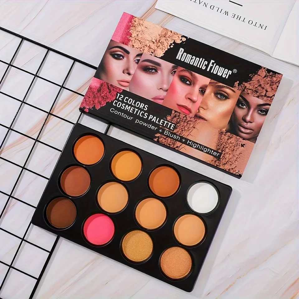 12 Colors Cosmetics Palette Contour Powder Blush Highlighter Set Waterproof Long-Lasting Makeup Kit for Professional Home Use XJ250618