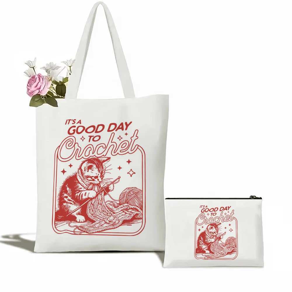 Its A Good Day To het Tote Bag Library Book Bag Booktrovert Tote Bag Book Lover Tote Bag Canvas Handbag Makeup Bag Set B250618