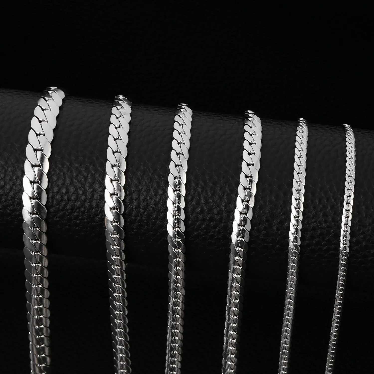 3-8MM Width Stainless Steel Chain Necklace For Men Women Gold Color High Quality Waterproof Choker Hip Hop Jewelry Gift W250618