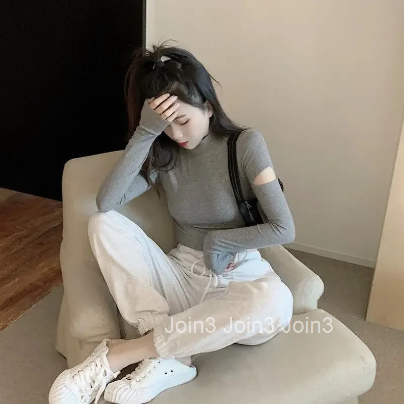 Crop Plain Top Female Cotton Clothing Harajuku Fashion Y2k Korea Korean Style Cheap Sales Clearance Womens Long Sleeve T-shirt