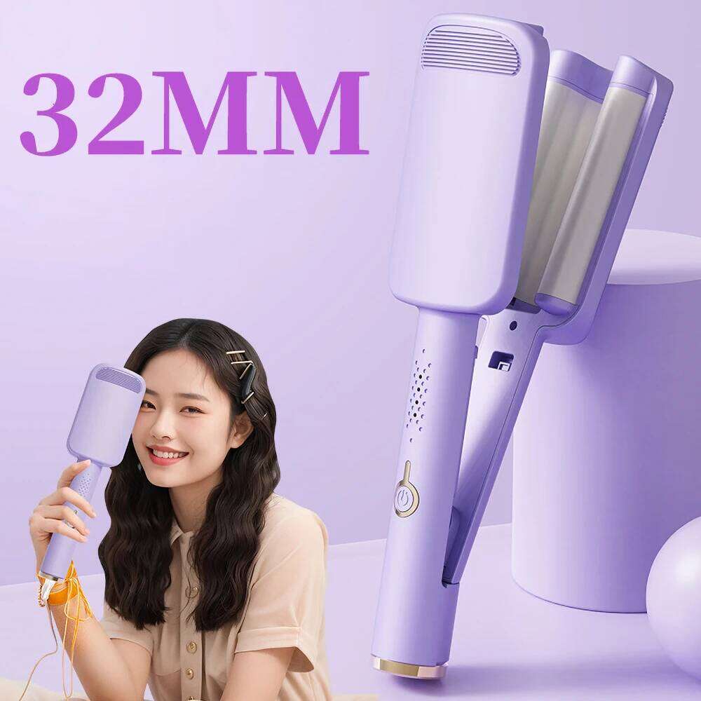 32MM Electric Iron Curling Tool Deep Wave Curler Temperature Adjustable Fast Heating Wand for All Hair Style
