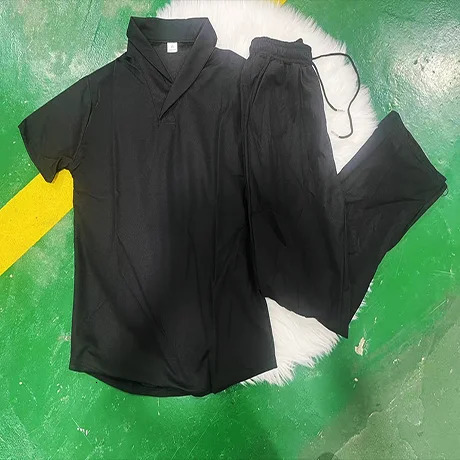 Mens Ultra-thin Two-piece Ice Silk Summer Set Two-piece Set Loose Fit Mid Sleeve T-shirt Sportswear Light Thin Quick 250617