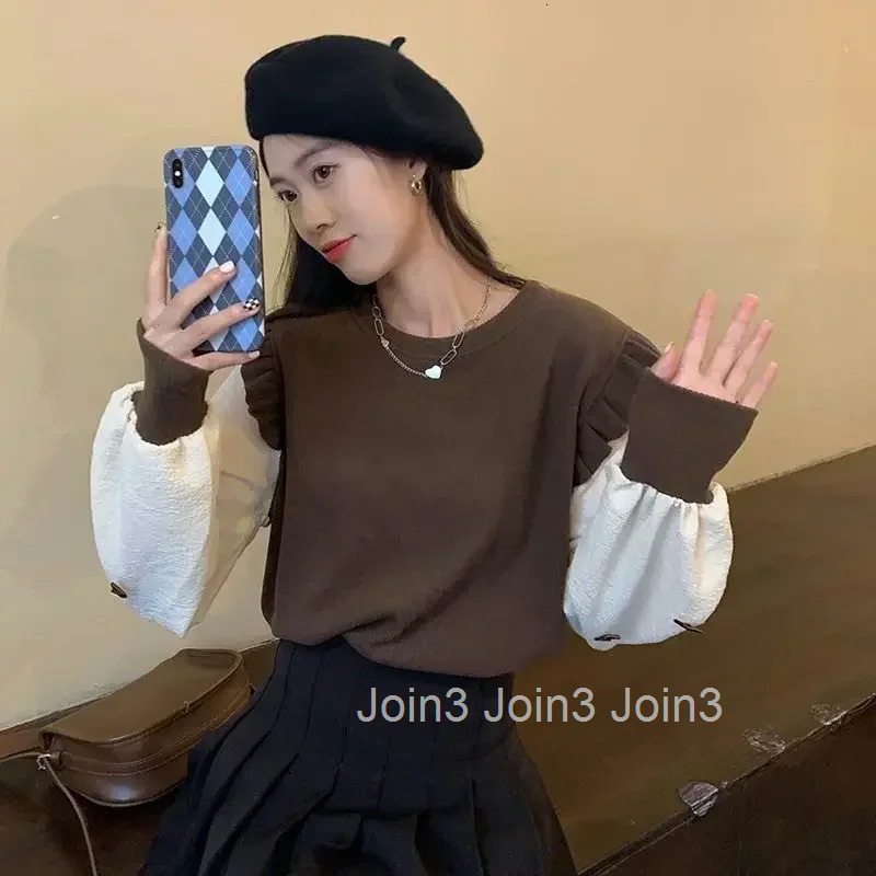 Knitted Top for Women Kawaii Black Ladies Sweaters Round O Neck Pullovers Cute Winter Thermal Blouse Jumper Y2k Fashion Korea
