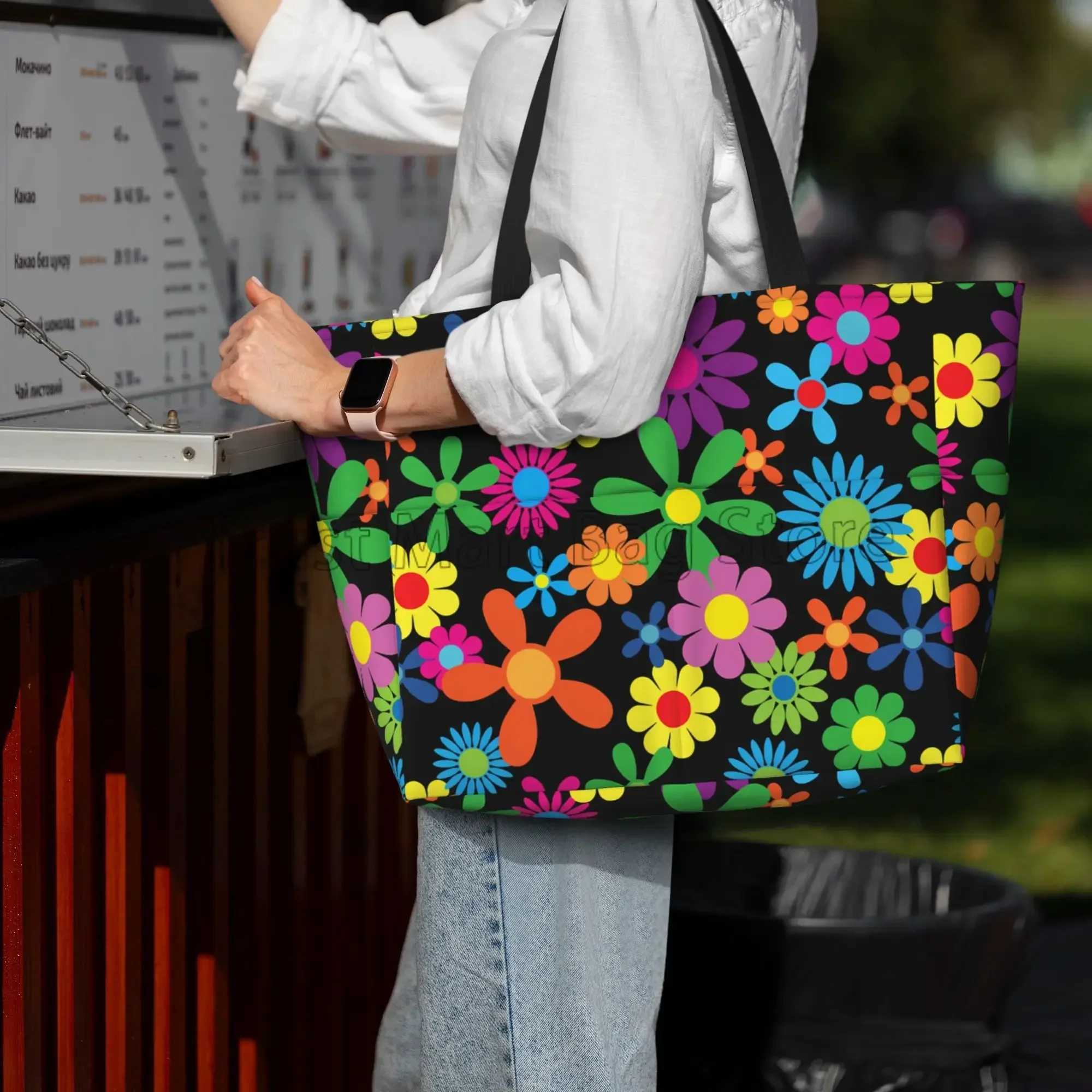 ie Flowers Large Beach Tote Bag Waterproof Sandproof Zipper Beach Tote Bags for Pool Gym Grocery Travel B250618