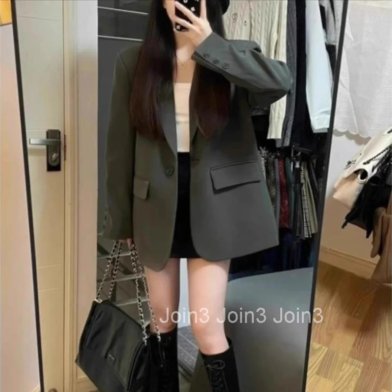 Jacket Gray Overcoat Coats for Women Spring Autumn Outerwears Korean Style Fashion 2025 New Arrivals In Sale Trench Blazer Woman