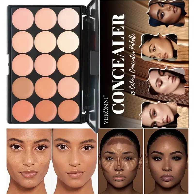 15 Colors Face Concealer Camouflage Cream Waterproof for Covering Facial Blemishes Dark Circles Freckles Scars with Brightening XJ250618