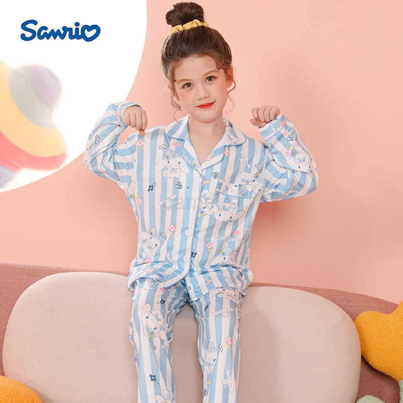 Sanrio Kawaii Sanrio Pajama Sets for Girls Lapel Soft Breathable Print Sleep Costume Casual Comfortable Housewear Autumn Winter XJ250618XJ250618
