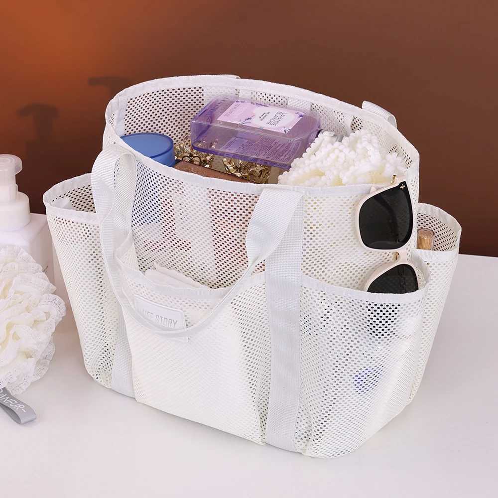 1pc Mti functional Mti pocket Mesh Beach Bag Fitness Sports Storage Bag Seaside Swimsuit Bag Drainage Handheld Swimming Bag B250618