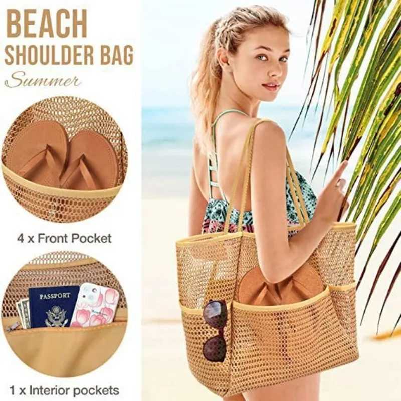 Swimming Beach Bag Portable e-shoder Storage Bag Crossbody Bag Versatile Mesh Bag B250618