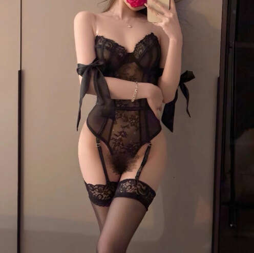 Sexy Lingerie Meiyujia Sexy Purple Lingerie Lace Pure Desire Uniform No-Take-Off Pajama Set Women Lingerie