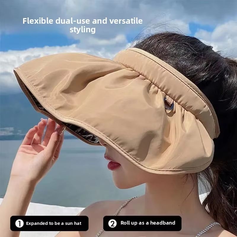 UV Protection Hat Large Brim Sun Protection Outdoor Sports Sun Hat Sun Protection Shell Hat Cover Face Big Brim Vinyl Shell-like Bonnet Air Top Portab