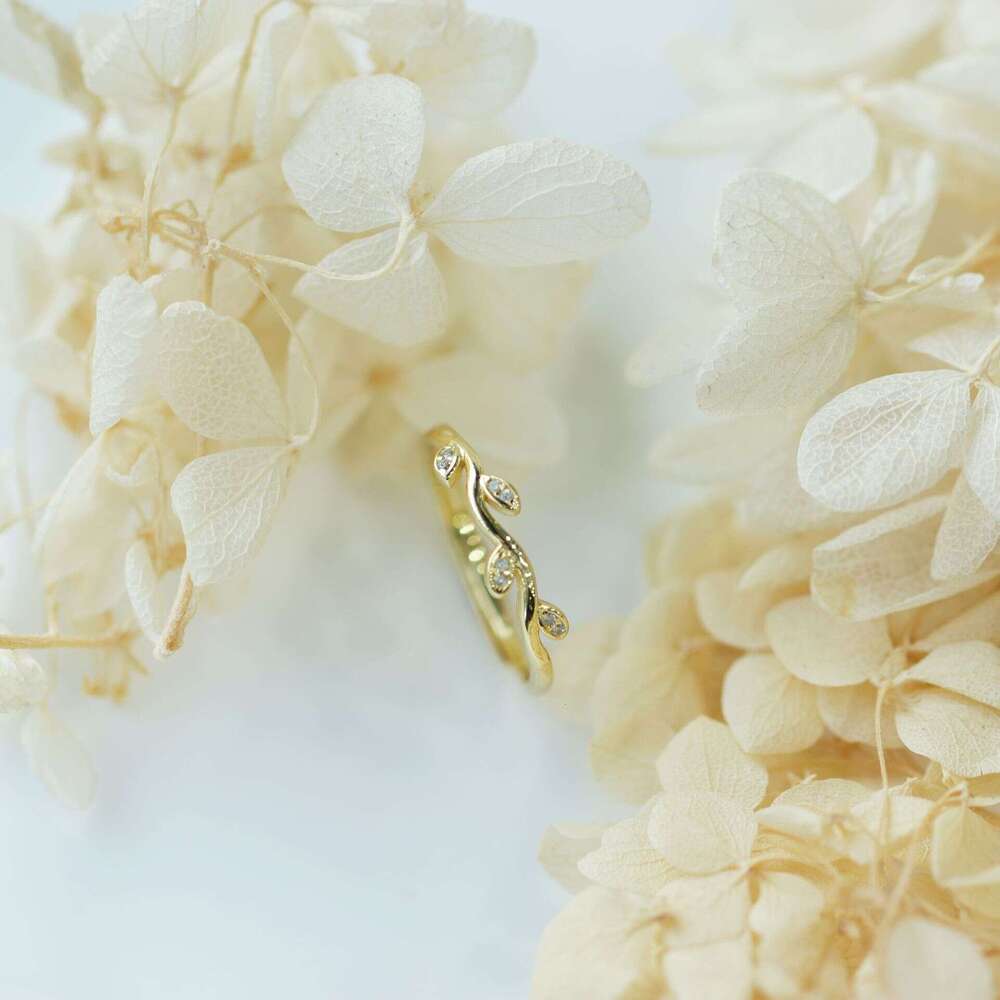 Niche Design Military Internet Celebrity Style Light Luxury Simple Adjustable Olive Leaf Ring for Women