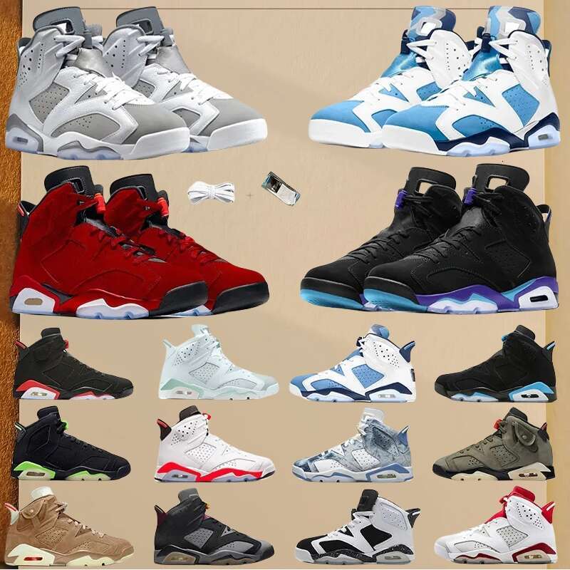 New 2025 Six Vl Mens Basketball Shoes Sneaker Cool Grey Chrome Metallic Sier Yellow Ochre Aqua Toro UNC Red Reverse Oreo Midnight Infrared Trainers Sports Sneakers