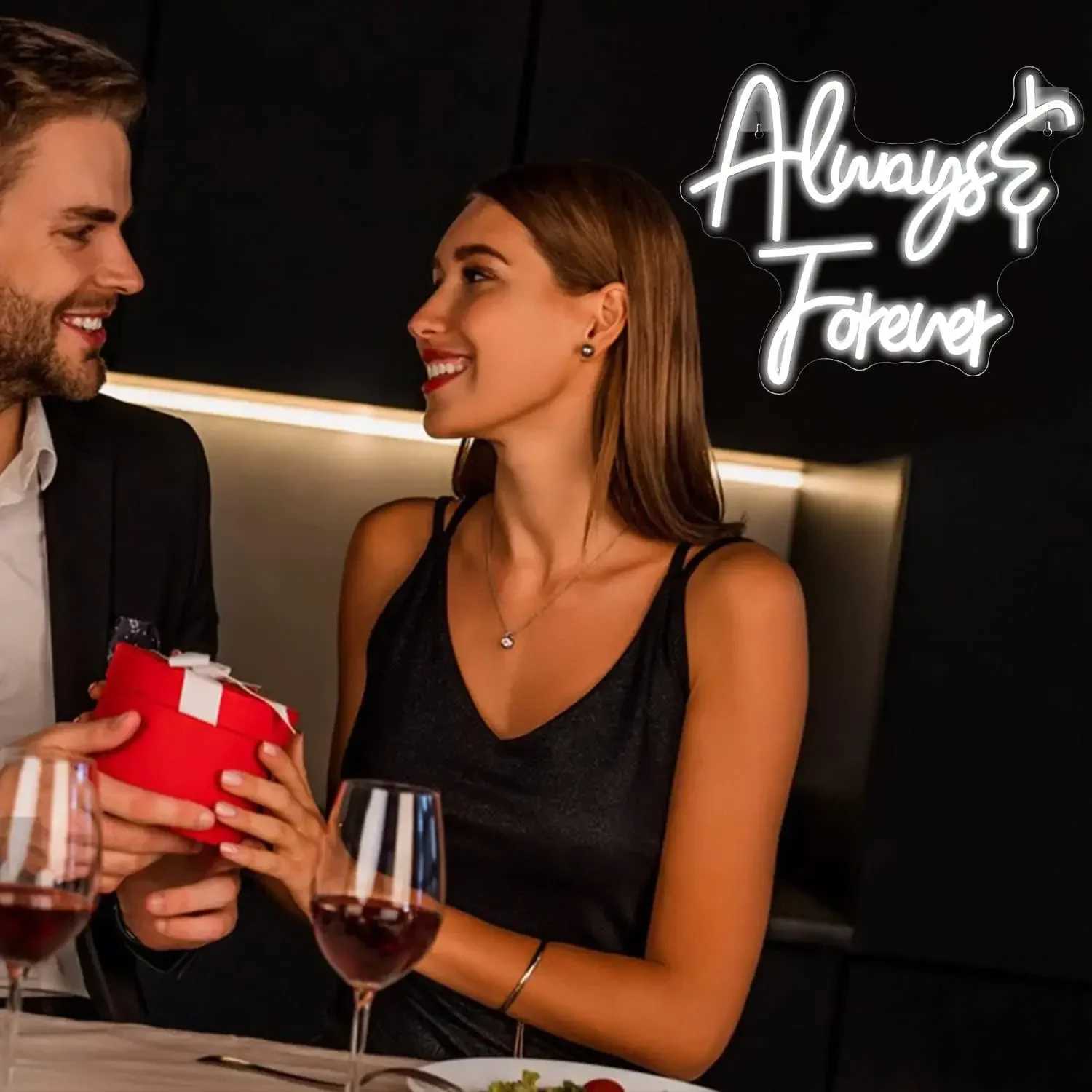 Always Forever Neon Sign LED Neon Light for Wall Decor USB for Bedroom Wedding Dimmable Proposal Birthday Party Christmas Z250618